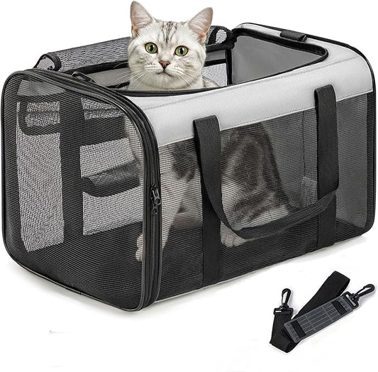 Soft-Sided Cat Carrier for Small-Medium Cats, Puppies up to 15 Lb, Airline by Conlun