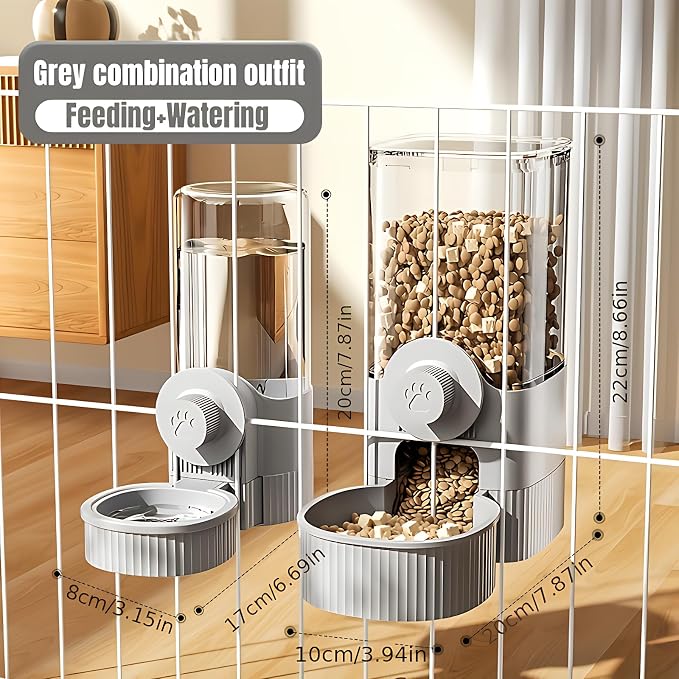 GPY Automatic Hanging Gravity Pet Feeder and Water Dispenser Set ，Automatic - Image 2