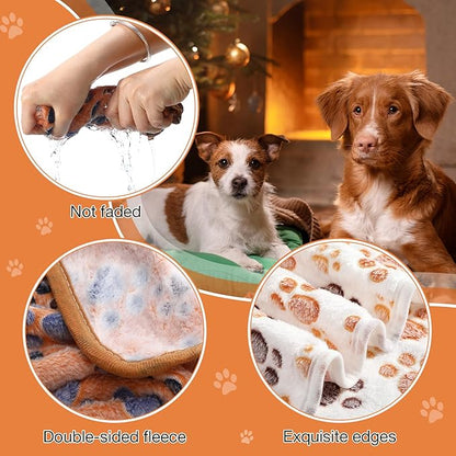 Chumia 18 Pcs Fleece Pet Blanket Soft Warm Sleep Mat Fluffy Cute Puppy Supplies - Image 3