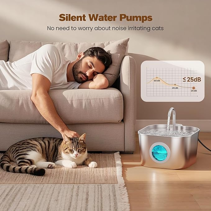 Cat Water Fountain Stainless Steel: Pet Fountains - Image 5
