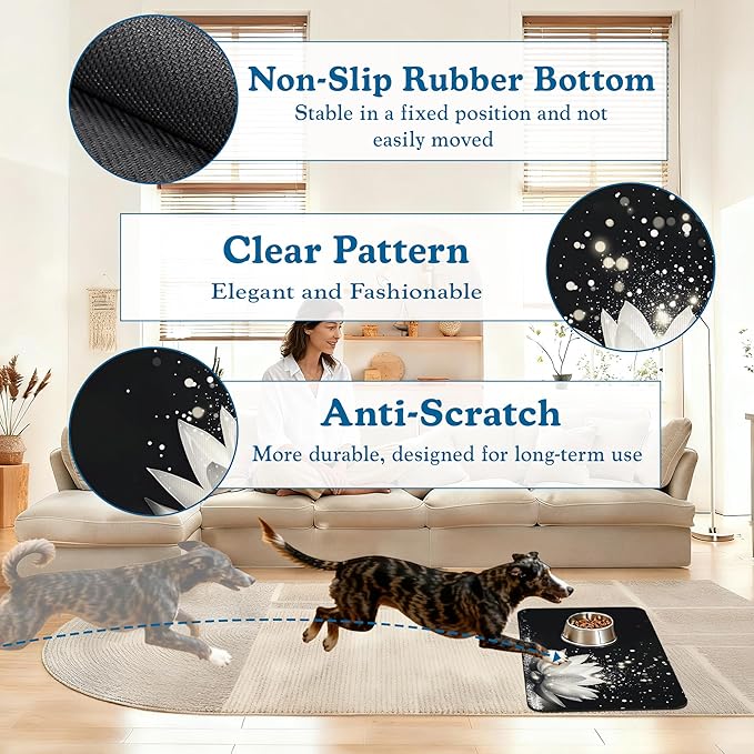 Magic White Lotus Pet Feeding Mat–Christmas Stocking Quick Dry Absorbent Dog - Image 4