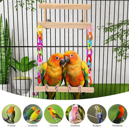 Kyouki Bird Perch Bird Cage Accessories Platform Swing - Image 3