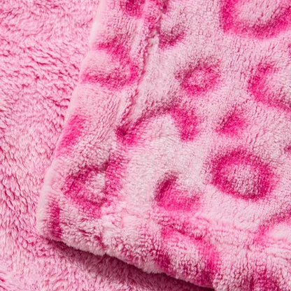 Bnuitland Pink Leopard Print Flannel Throw Blanket, 300 GSM Double Sided Fuzzy - Image 8