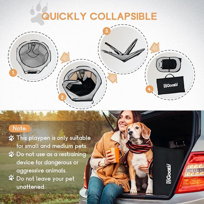 Pet Cat Playpen for Indoor Cats Enclosed, Puppy Dog Play Pen for Outdoor Travel - Image 6
