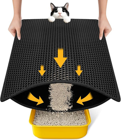 Cat Litter Mat Litter Box Mat, EVA Honeycomb Double Layer Design, Urine & by Conlun
