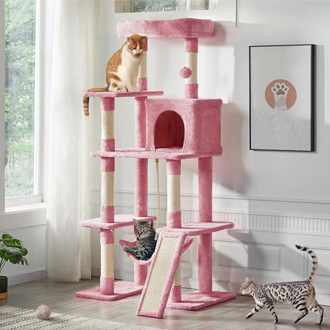 Yaheetech Cat Tree Cat Tower, 63in Multi-Level Kitten Tree w/Sisal-Covered - Image 2
