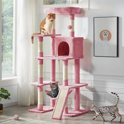 Yaheetech Cat Tree Cat Tower, 63in Multi-Level Kitten Tree w/Sisal-Covered - Image 2
