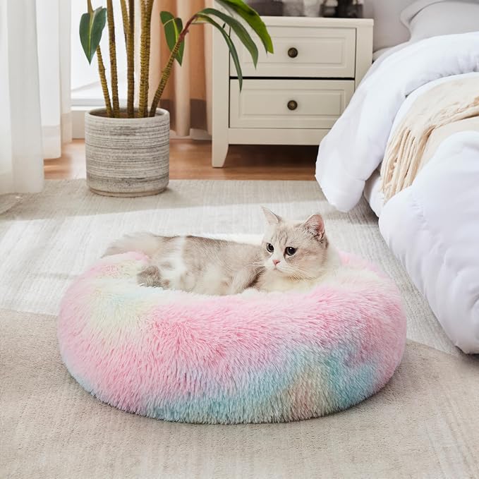 WESTERN HOME WH Calming Dog & Cat Bed, Anti-Anxiety Donut Cuddler Warming Cozy - Image 3