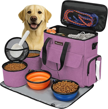Modoker Dog Food Tote Bag, Airline Approved Pet Gear Travel Set Portable Diaper by Modoker