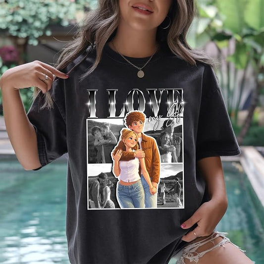 Custom Bootleg Rap Tee, Personalized Girlfriend Vintage Graphic T-Shirt - Image 2