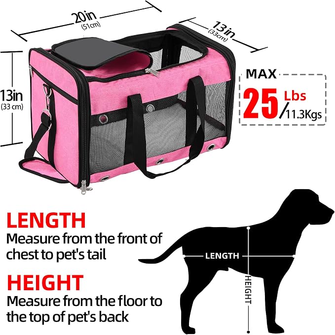 Soft Sided Cat/Dog Carrier, Collapsible Pets Travel Carriers - Image 2