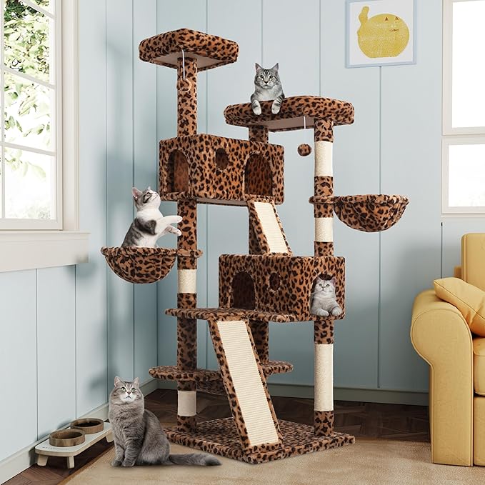 MUTICOR 66 Inches Multi-Level Large Cat Tree Tower by MUTICOR
