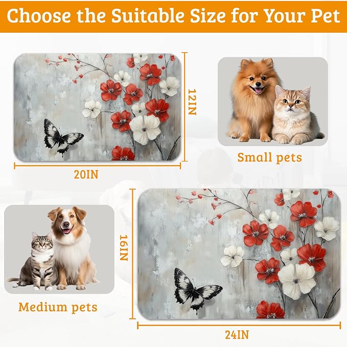 ButterflyFlowers Dog Cat Food Mat - Image 6