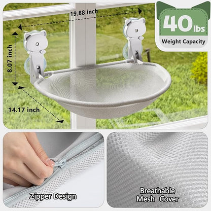 Cat Window Perch Cordless, Glow in The Dark & Stable Cat Beds- Breathable - Image 5