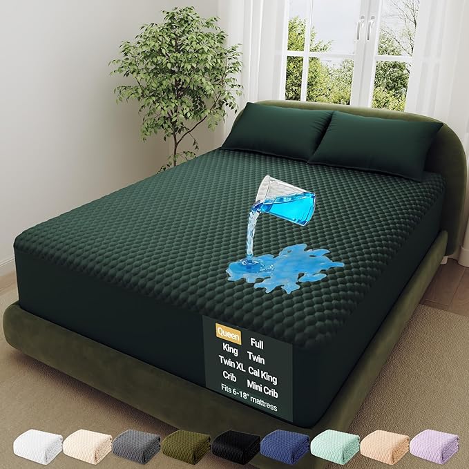 OhGeni 100% Waterproof Mattress Protector, Queen Size Mattress Soft Pad by OhGeni