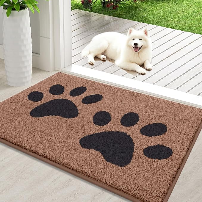 Buganda Dog Door Mat for Muddy Paws, Absorbent Dirt Trapper Washable Indoor by Buganda