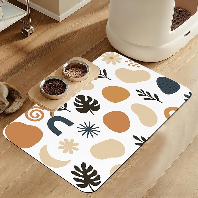 Boho Style Dog Food Mat–Christmas Stocking Absorbent Quick Dry Feeding Placemat by LUTASER
