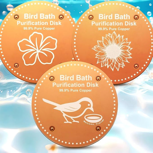 Bird Bath Purification Disk Pure Copper Outside Winter Solar Power Birdbath by OICEME
