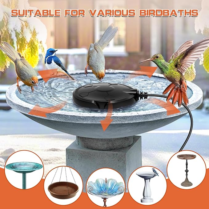 Daoeny Bird Bath Heater, 120W Bird Bath Heaters - Image 6
