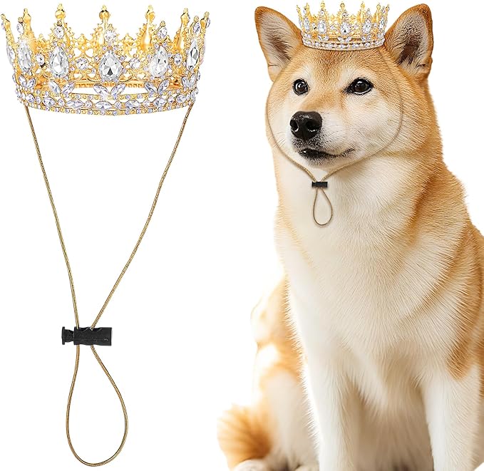 Abbylike Pet Rhinestone King Crown, Queen Crown by Abbylike