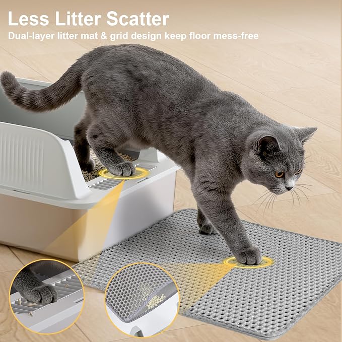 TENTIZON 2 Pack Large Stainless Steel Cat Litter Boxes, Open Top Metal Kitty - Image 3