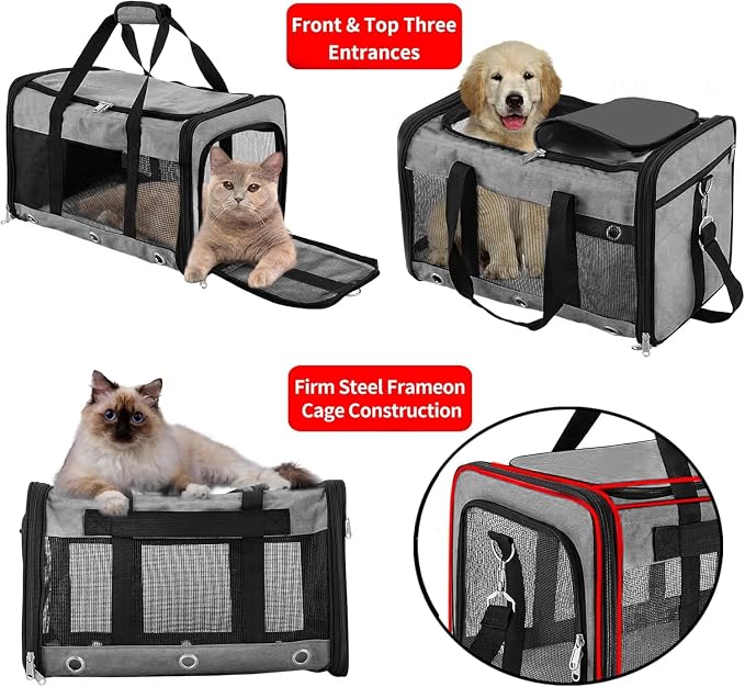 Soft Sided Cat/Dog Carrier, Collapsible Pets Travel Carriers - Image 6