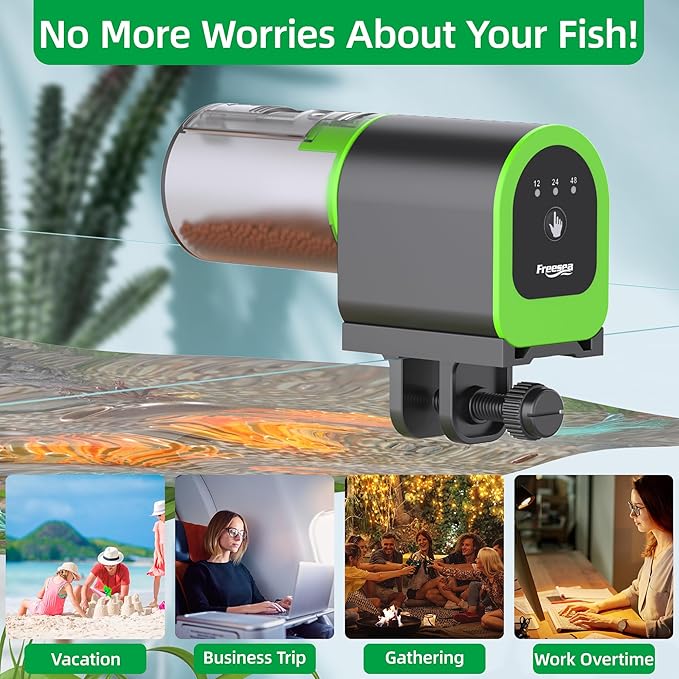FREESEA Automatic Fish Feeder for Aquarium: Small USB Rechargeable Vacation - Image 6