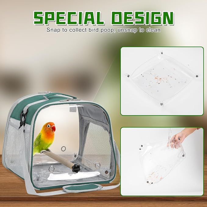 Suertree Small Bird Carrier, Large Window Travel Cage - Image 4