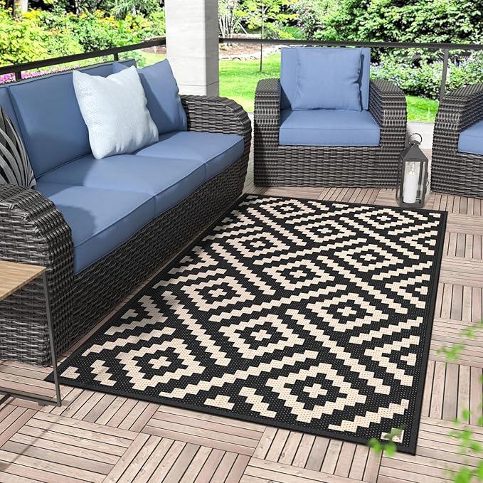GENIMO Outdoor Rug 3'x5' Waterproof, Reversible Camping Mat, Plastic Straw Rugs by GENIMO