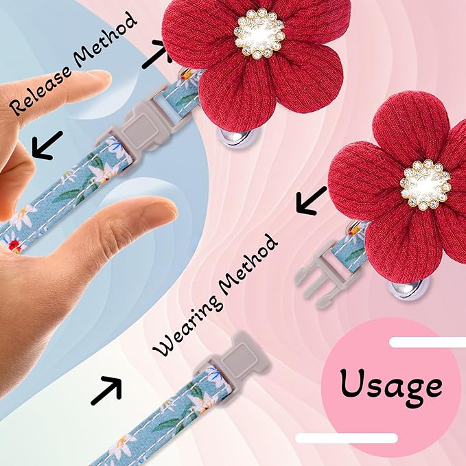 Large Dog Collar with Flower, Dog Collars - Image 6
