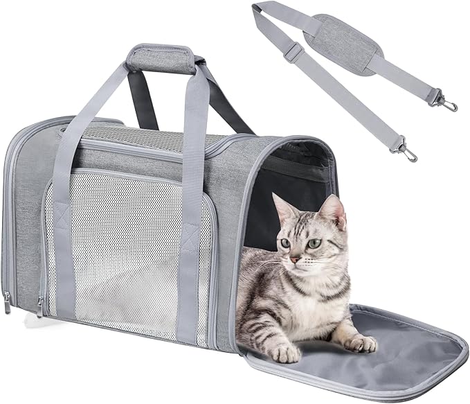 Cat Carrier Soft for Pets Up to 25 Lbs, Cat Travel Bag Soft-Sided by Alwaysstandbehindyou
