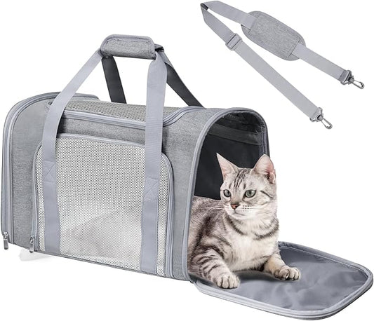 Cat Carrier Soft for Pets Up to 25 Lbs, Cat Travel Bag Soft-Sided by Alwaysstandbehindyou