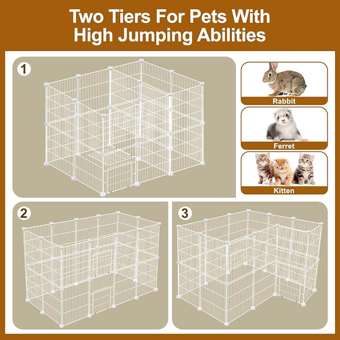 12 Panels Small Animal Playpen, Pet Playpen, C&C Cage - Image 4
