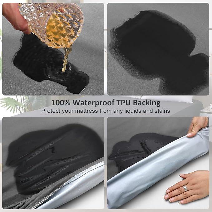 Twin Mattress Protector Waterproof, Fitted Sheet Style Breathable Mattress Cover - Image 3