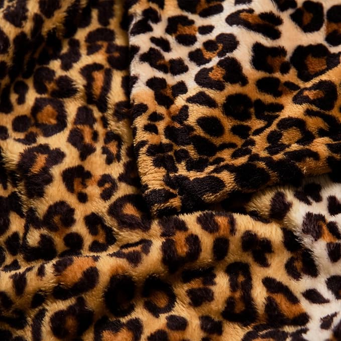 Bnuitland Leopard Print Fleece Flannel Twin Size Blanket, Super Soft 300 GSM - Image 7