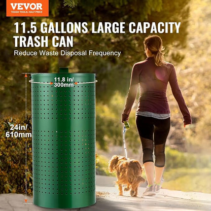 VEVOR Dog Poop Trash Can With 50 Liner Bags, 11.5 Gallons Outdoor Waste Bin - Image 2