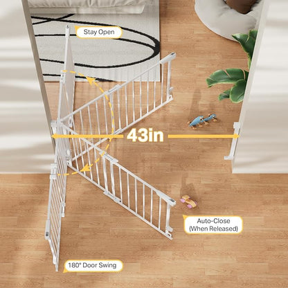 Cumbor 34" Extra Tall No Bottom Bar Baby Gate - Image 7