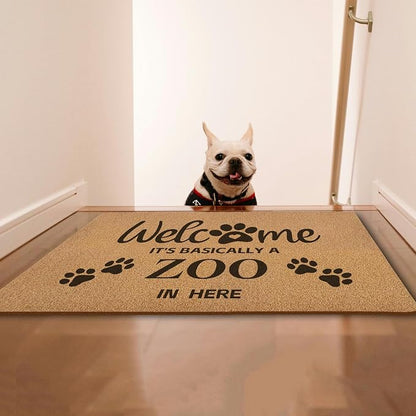 Funny Pet Welcome Door Mats, It's Basically a Zoo in Here Door Mat - Image 5