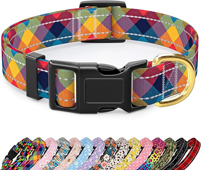 Reflective Dog Collar for Small Dogs, Cute Boho Adjustable Heavy-Duty Nylon by TMOODEL