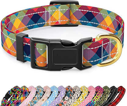 Reflective Dog Collar for Small Dogs, Cute Boho Adjustable Heavy-Duty Nylon by TMOODEL