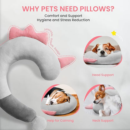 Dog Pillow - Soft Neck Pillows for Dogs, Washable Dog Calming Pillow for Better - Image 2