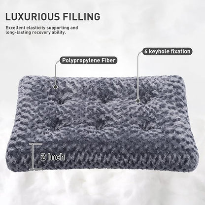 KSIIA Washable Dog Bed Deluxe Plush Dog Crate Beds Comfy Kennel Pad Anti-Slip - Image 2