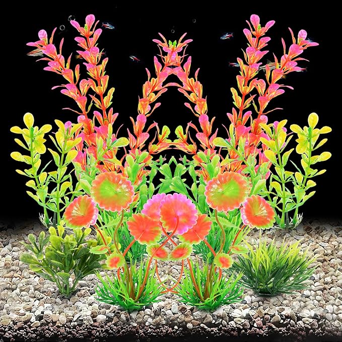 AQUANEAT Artificial Fish Tank Plants, Plastic Aquarium Decorations - Image 4