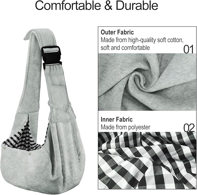 PETLOFT Reversible Small Dog Cat Sling Carrier, Adjustable Hands Free Cross - Image 3