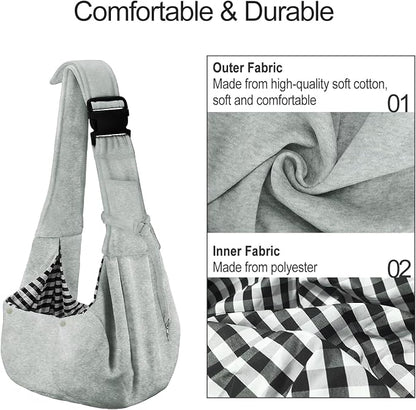 PETLOFT Reversible Small Dog Cat Sling Carrier, Adjustable Hands Free Cross - Image 3