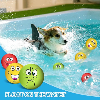 3.14" Squeaky Dog Toys Funny Smile Face Chewing Latex Rubber Soft Fetch Play - Image 6