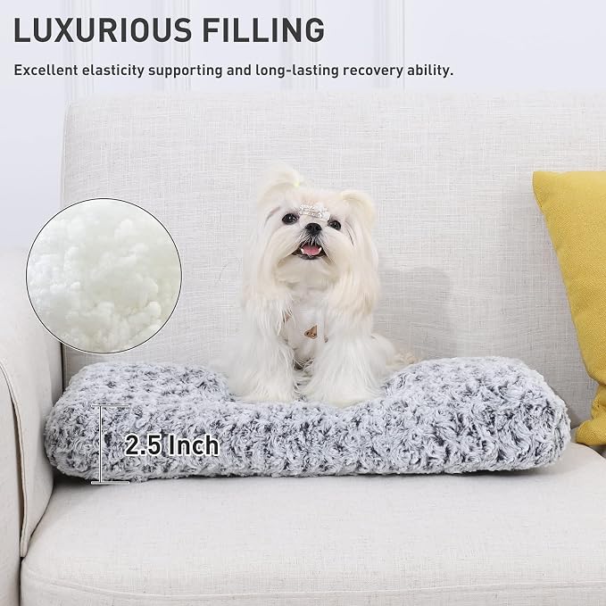 KSIIA Washable Dog Bed Deluxe Plush Dog Crate Beds Comfy Kennel Pad Anti-Slip - Image 3