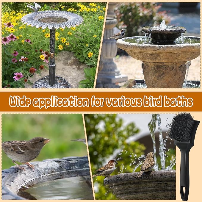 2 Pcs Brush for Bird Baths Black Hard Bristle Cleaning Brush - Image 5
