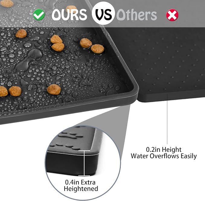 Dog Cat Pet Food Mat for Floor Dog Feeding Bowl Mat for Food and Water Raised - Image 3