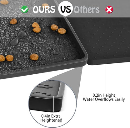Dog Cat Pet Food Mat for Floor Dog Feeding Bowl Mat for Food and Water Raised - Image 3